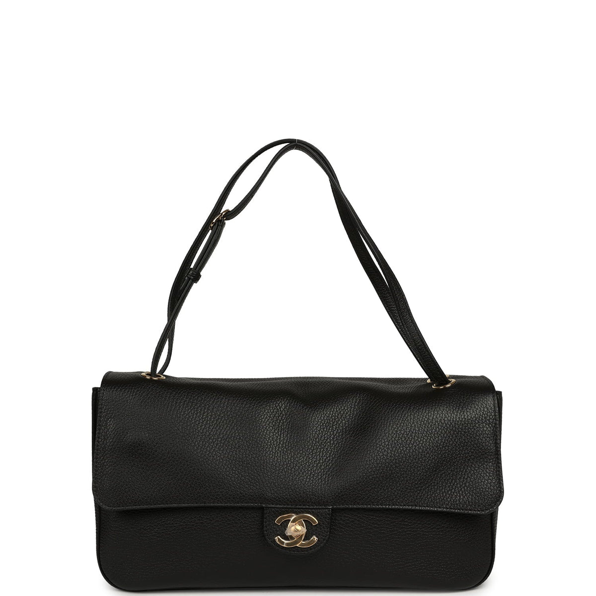 Chanel Maxi "Souplissimo" Small Flap Bag Black Grained Calfskin Gold Hardware