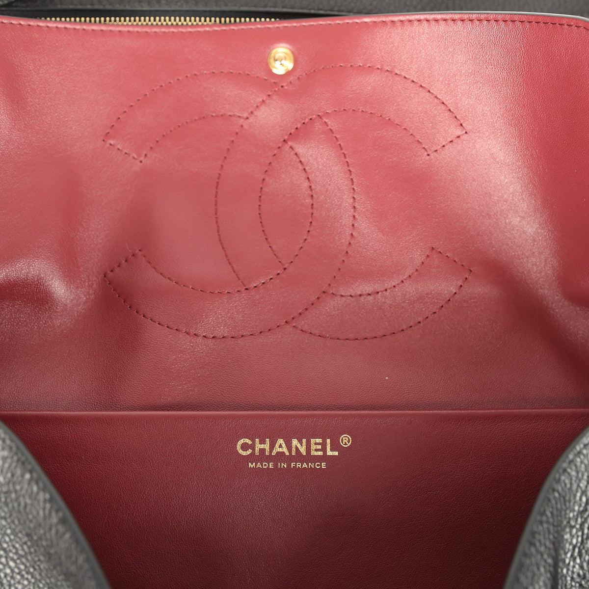 Chanel Maxi "Souplissimo" Small Flap Bag Black Grained Calfskin Gold Hardware