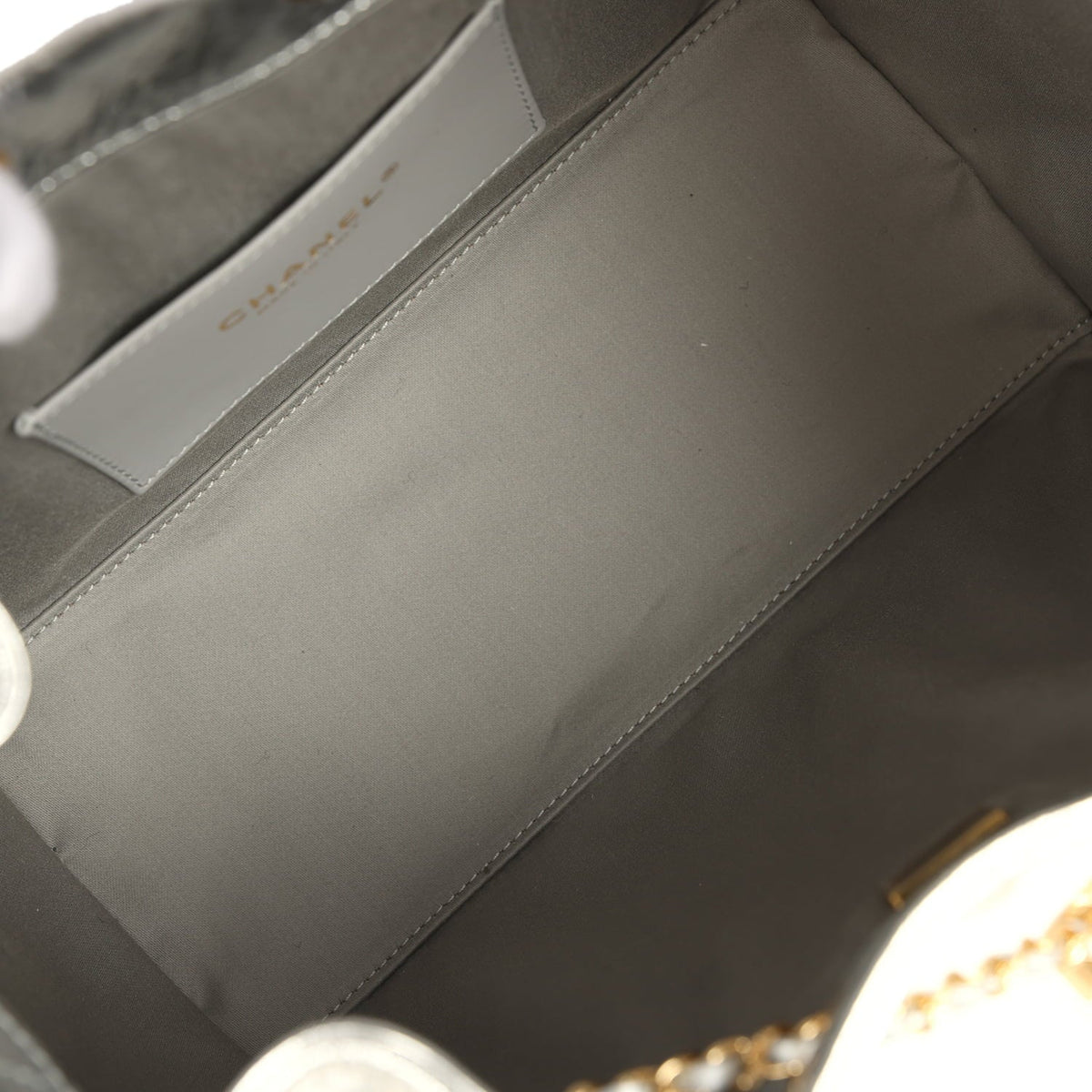 Chanel Small 25 Hobo Bag Silver Metallic Calfskin Gold Hardware