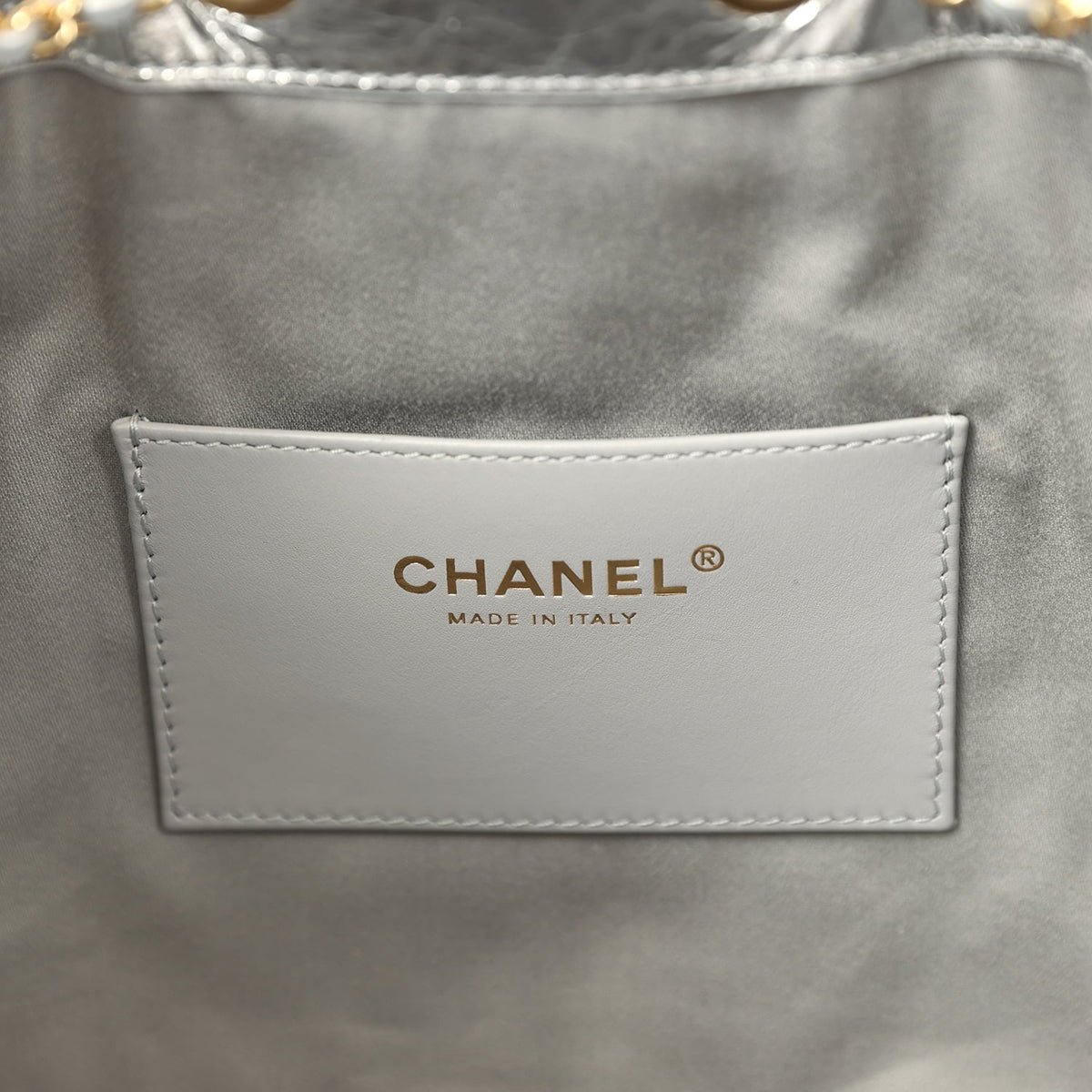 Chanel Small 25 Hobo Bag Silver Metallic Calfskin Gold Hardware