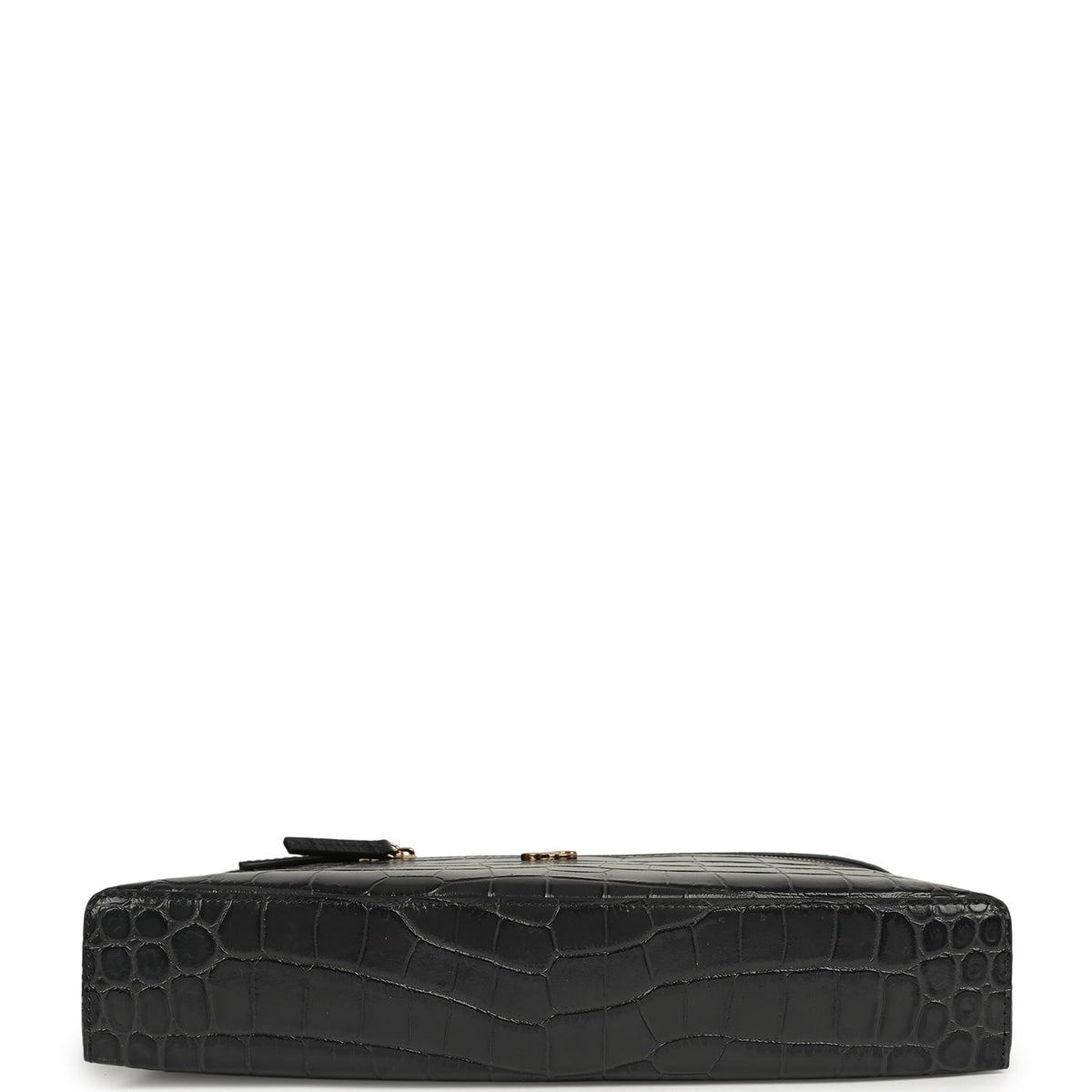 Chanel Large Top Handle Long Vanity Case Grey Croc Embossed Calfskin Gold Hardware