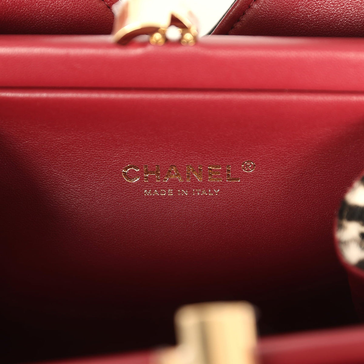 Chanel Small Chic Lady "Dalmatian Print" Shopping Bag Black, White Pony Hair Gold Hardware
