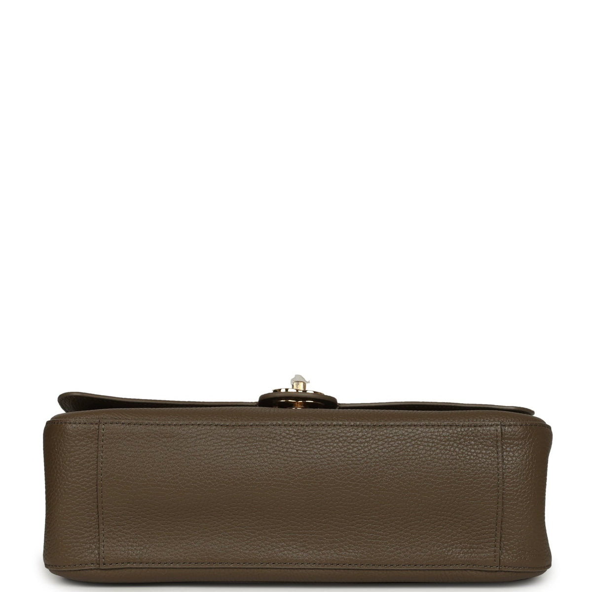 Chanel Maxi "Souplissimo" Small Flap Bag Dark Khaki Grained Calfskin Gold Hardware