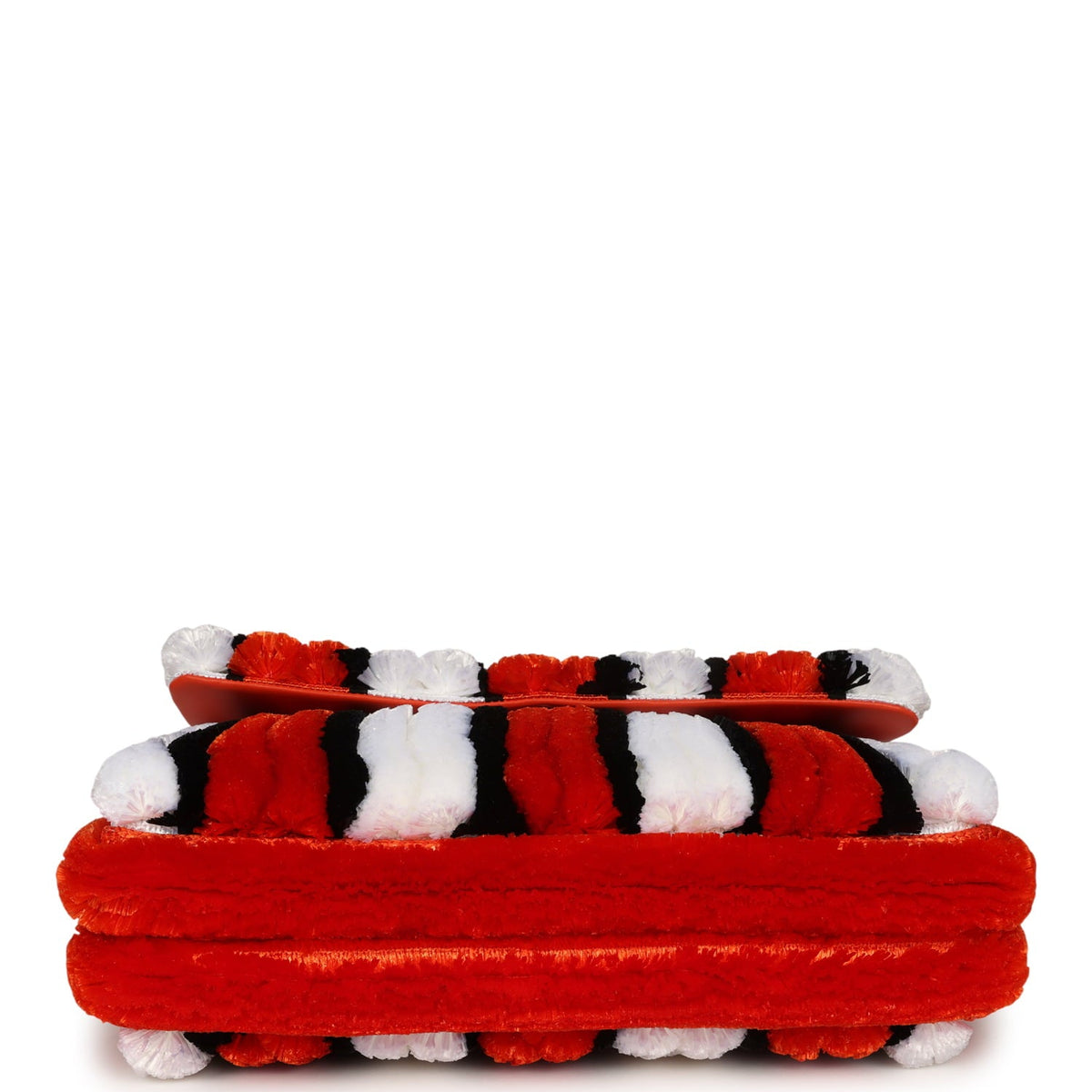Chanel Maxi Coco Beach Stripe Flap Bag Orange, White and Black Raffia Gold Hardware