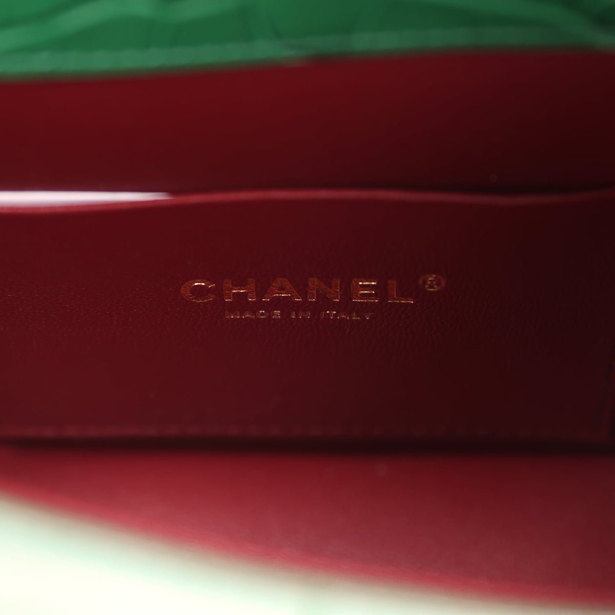 Chanel Mini Top Handle "Turn Around" Flap Bag Green Croc Embossed Calfskin Gold Hardware