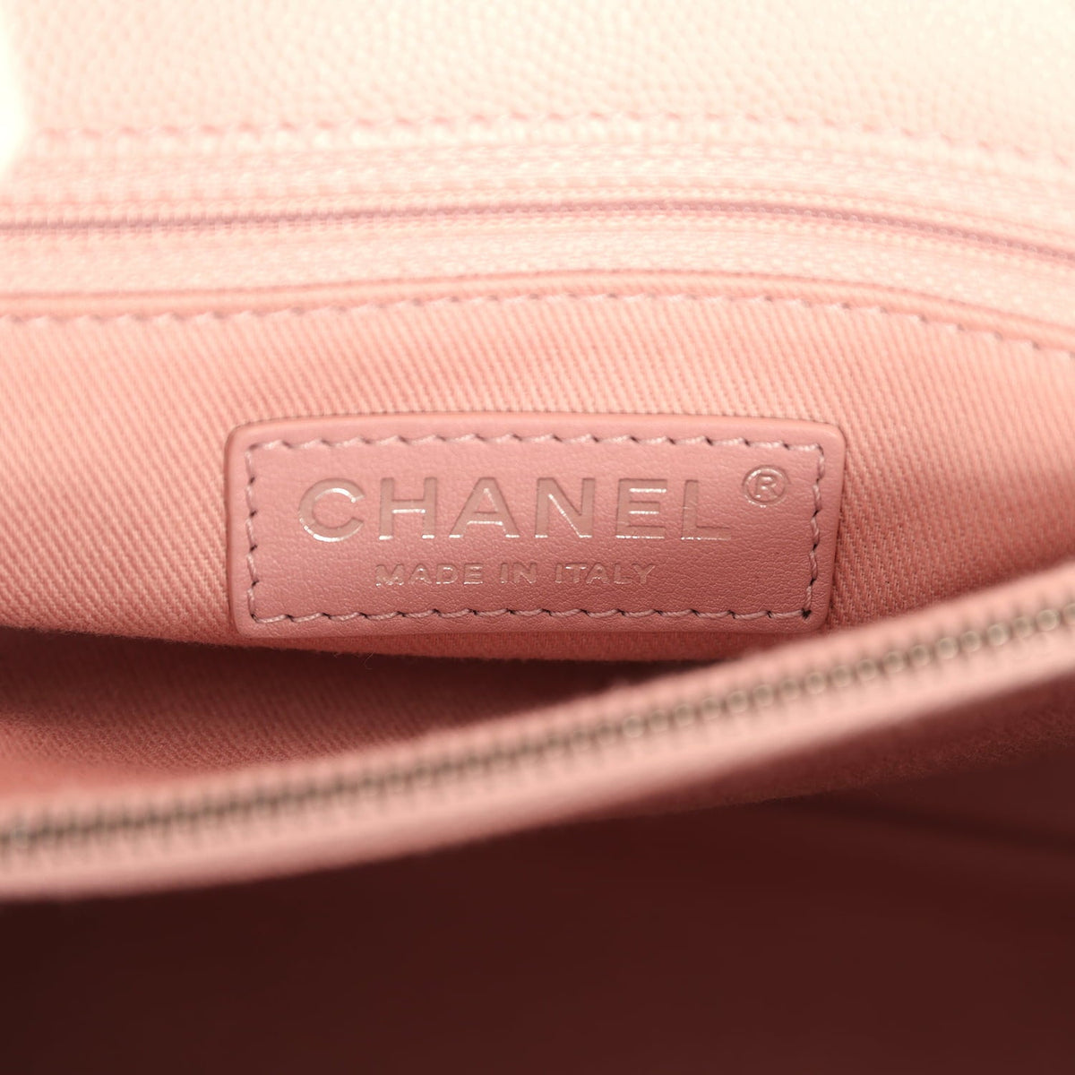 Pre-owned Chanel Medium Coco Handle Flap Bag Blush Caviar Aged Ruthenium Hardware