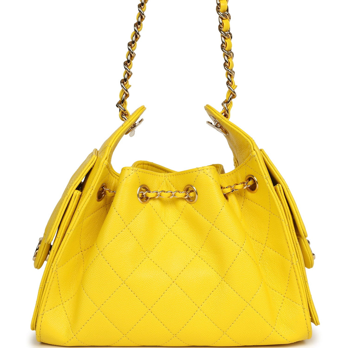 Chanel Mini 25 Hobo Bag Yellow Caviar Gold Hardware