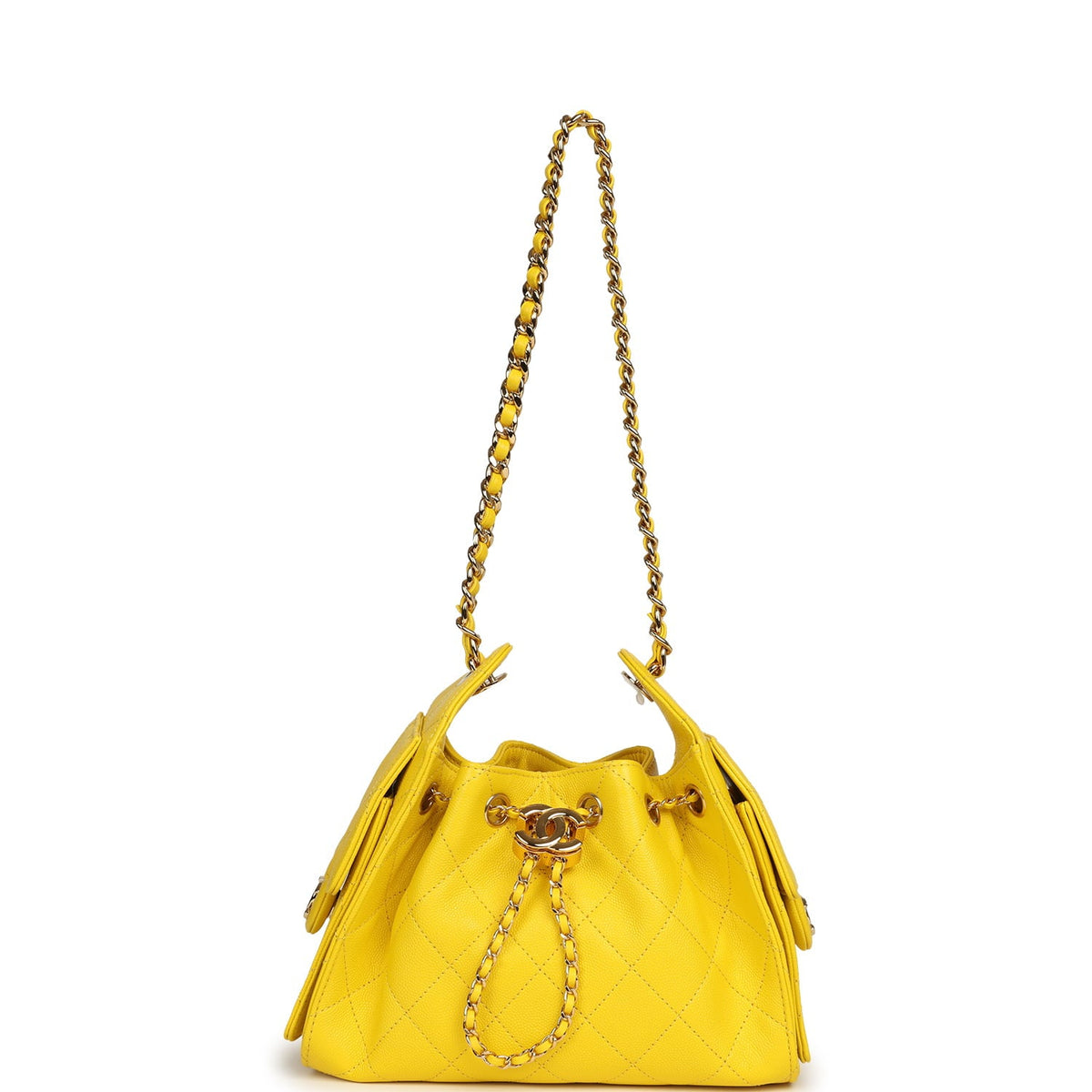 Chanel Mini 25 Hobo Bag Yellow Caviar Gold Hardware