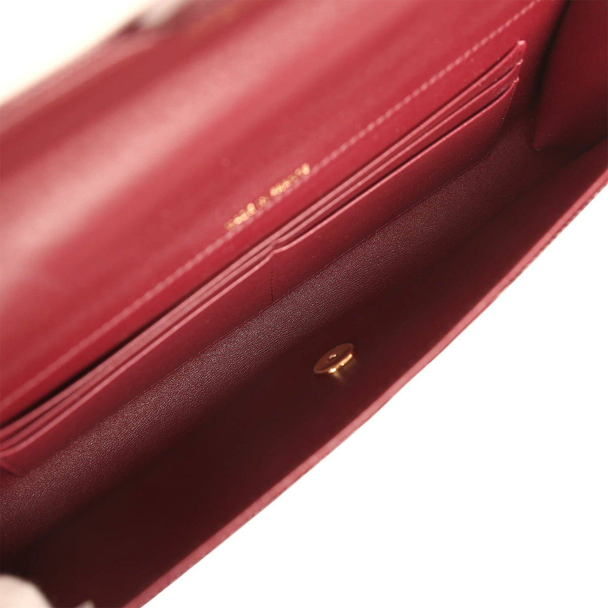 Chanel Long Top Handle Clutch with Chain Dark Burgundy Lizard Embossed Calfskin Gold Hardware