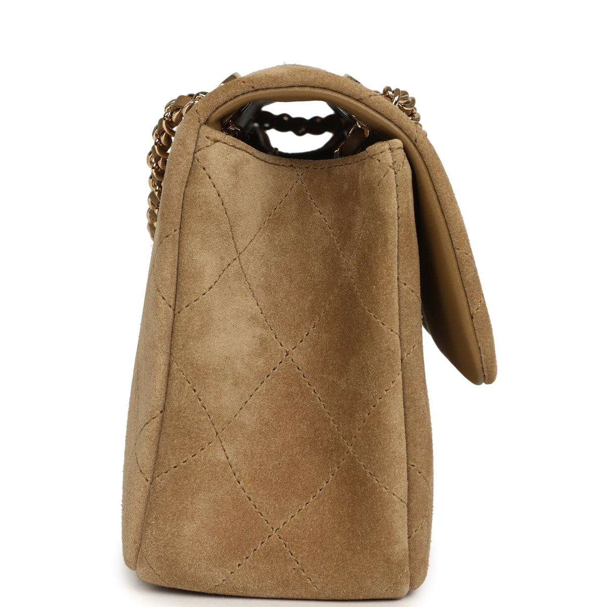 Chanel Medium "Eyes on You" Flap Bag Beige Suede Gold Hardware
