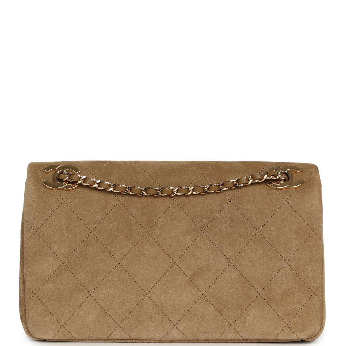 Chanel Medium "Eyes on You" Flap Bag Beige Suede Gold Hardware
