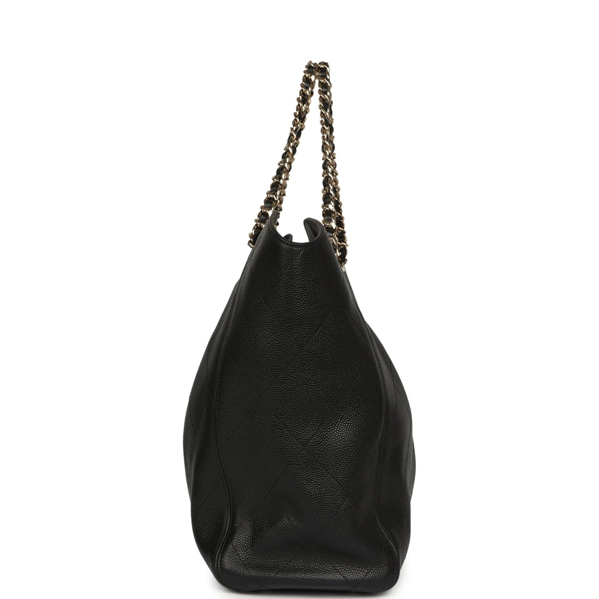 Chanel Maxi Shopping Bag Black Grained Calfskin Gold Hardware