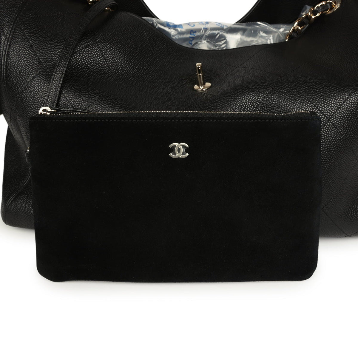 Chanel Maxi Shopping Bag Black Grained Calfskin Gold Hardware