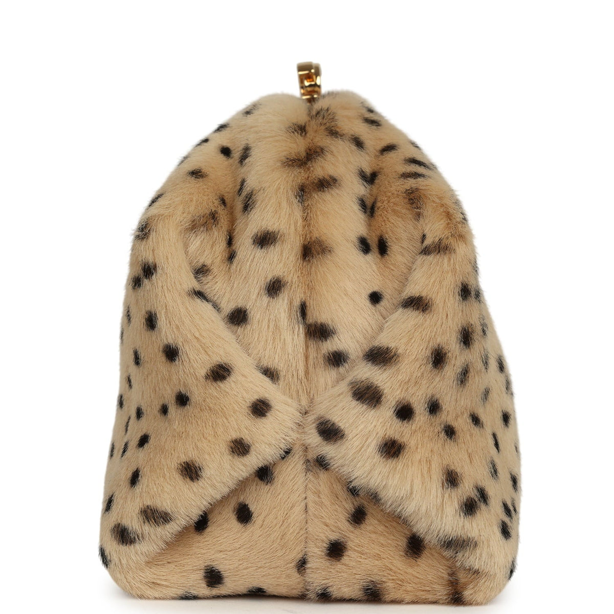 Chanel Large "Cheetah Print" Clutch with Chain Beige Calf Hair, Black Leather Gold Hardware