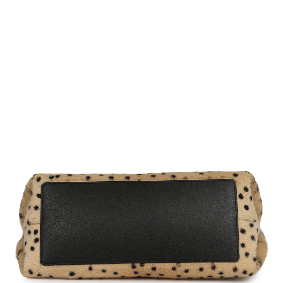 Chanel Large "Cheetah Print" Clutch with Chain Beige Calf Hair, Black Leather Gold Hardware