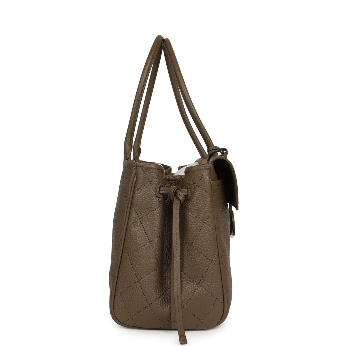 Chanel Large "Urban Essential" East West Shopping Tote Dark Khaki Caviar Gold Hardware
