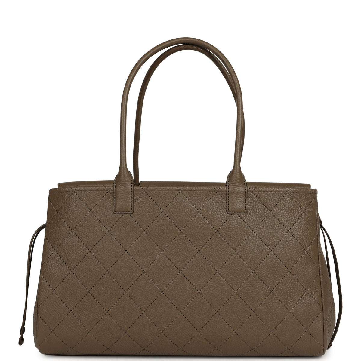 Chanel Large "Urban Essential" East West Shopping Tote Dark Khaki Caviar Gold Hardware