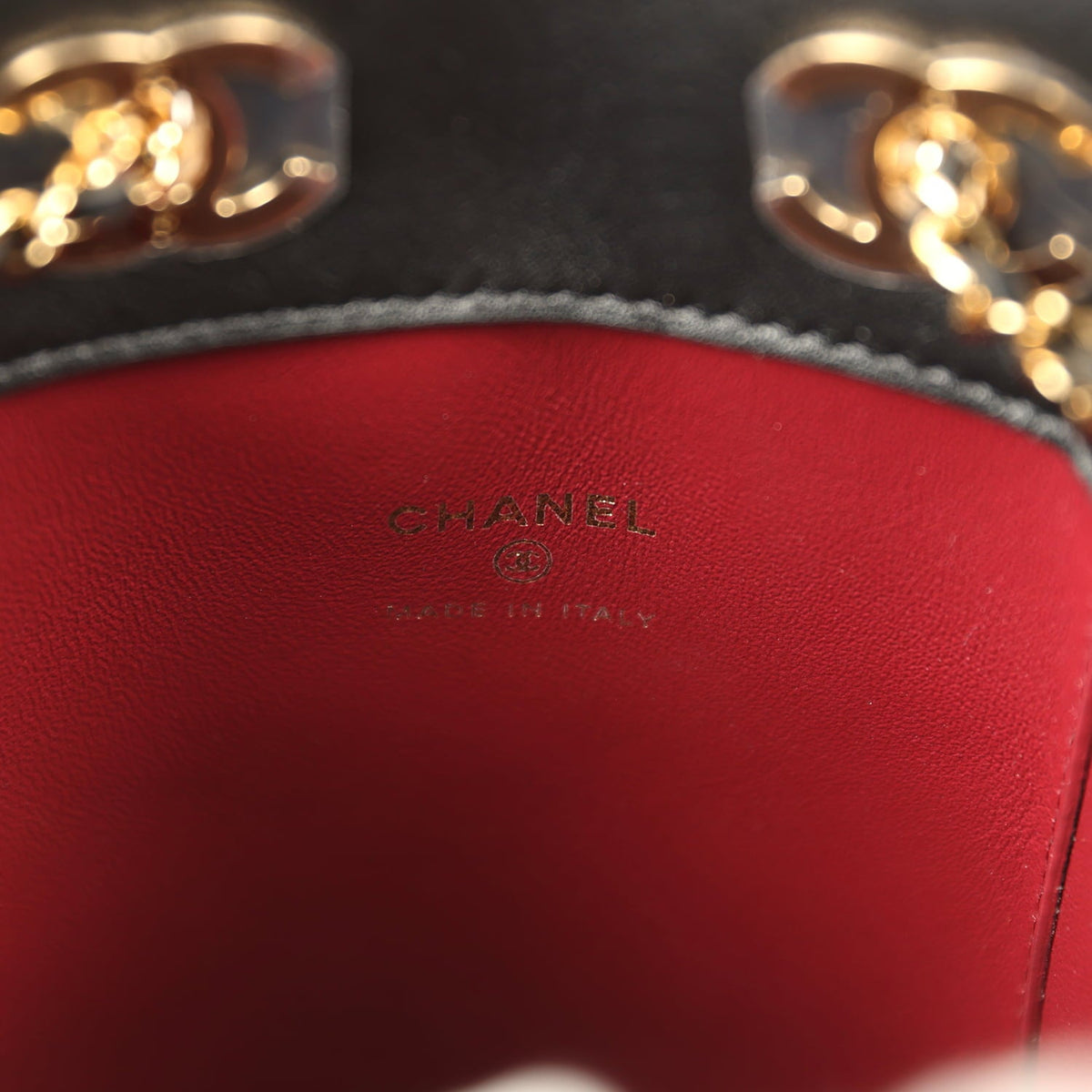 Chanel Mini "Cheetah Print" Bucket Bag with Chain Light Beige Calf Hair and Black Lambskin Gold Hardware
