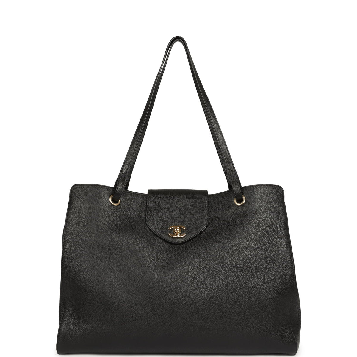 Chanel XXL "It Girl" Shopping Tote Black Grained Calfskin Gold Hardware