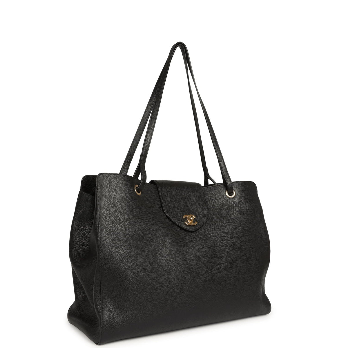 Chanel XXL "It Girl" Shopping Tote Black Grained Calfskin Gold Hardware