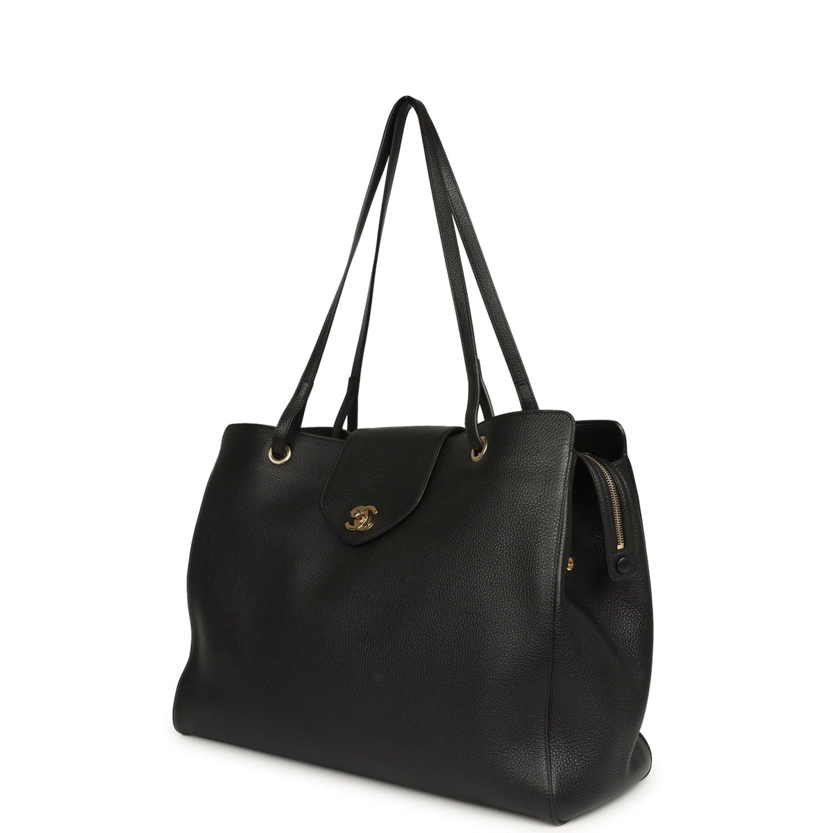 Chanel XXL "It Girl" Shopping Tote Black Grained Calfskin Gold Hardware