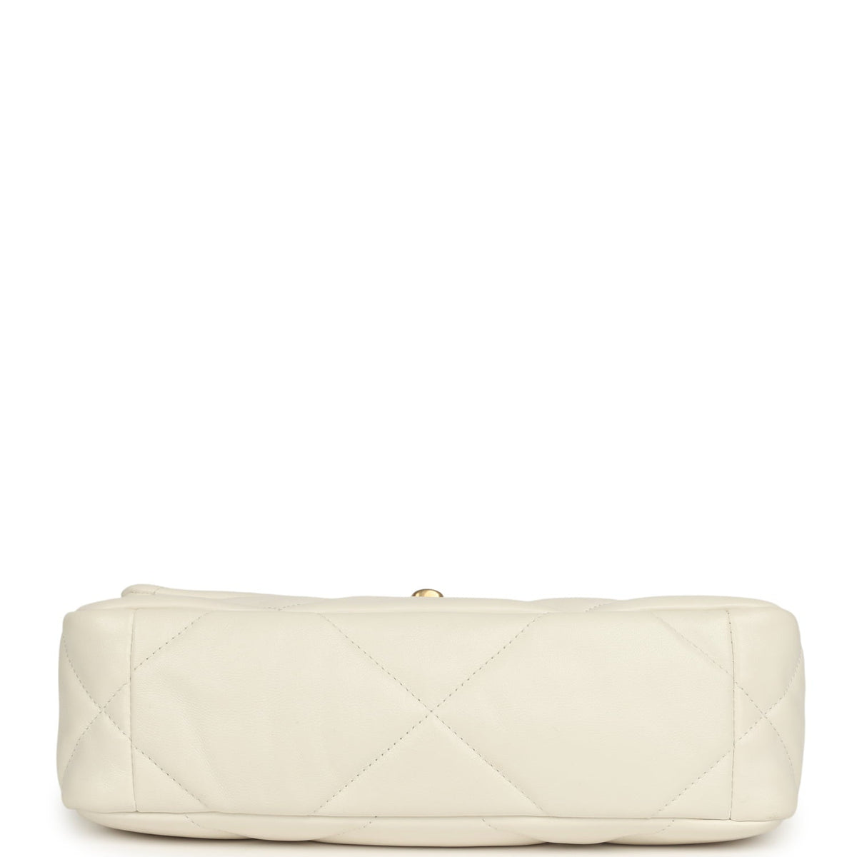 Pre-owned Chanel Medium 19 Flap Bag White Lambskin Mixed Metal Hardware