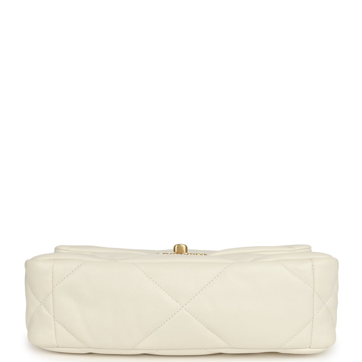 Pre-owned Chanel Medium 19 Flap Bag White Lambskin Mixed Metal Hardware