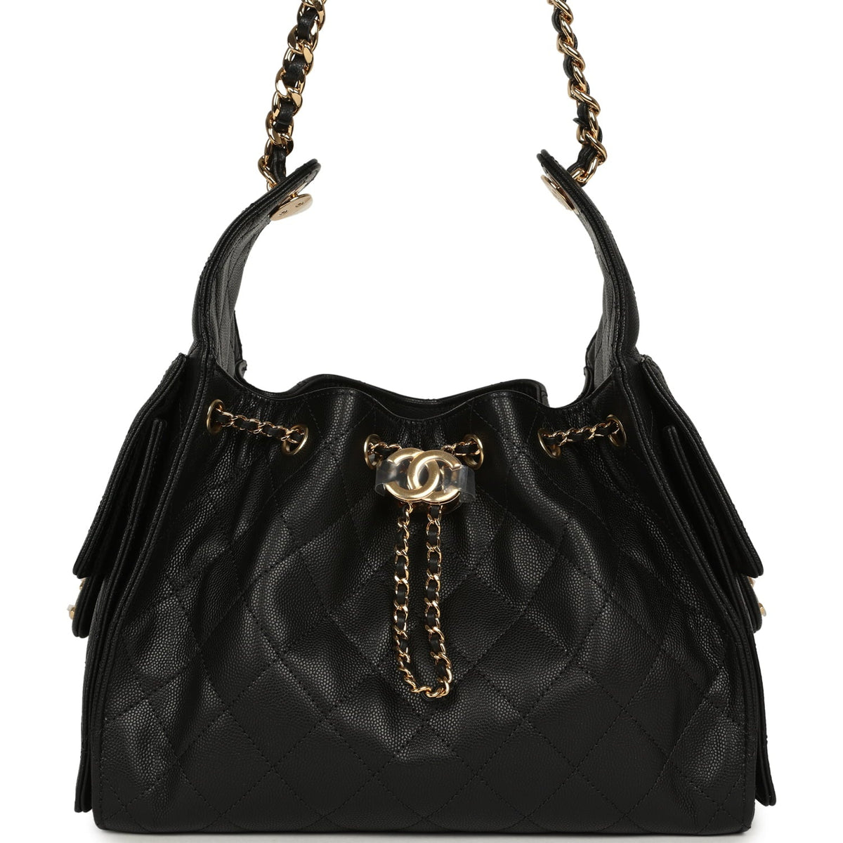 Chanel Small 25 Hobo Bag Black Caviar Gold Hardware