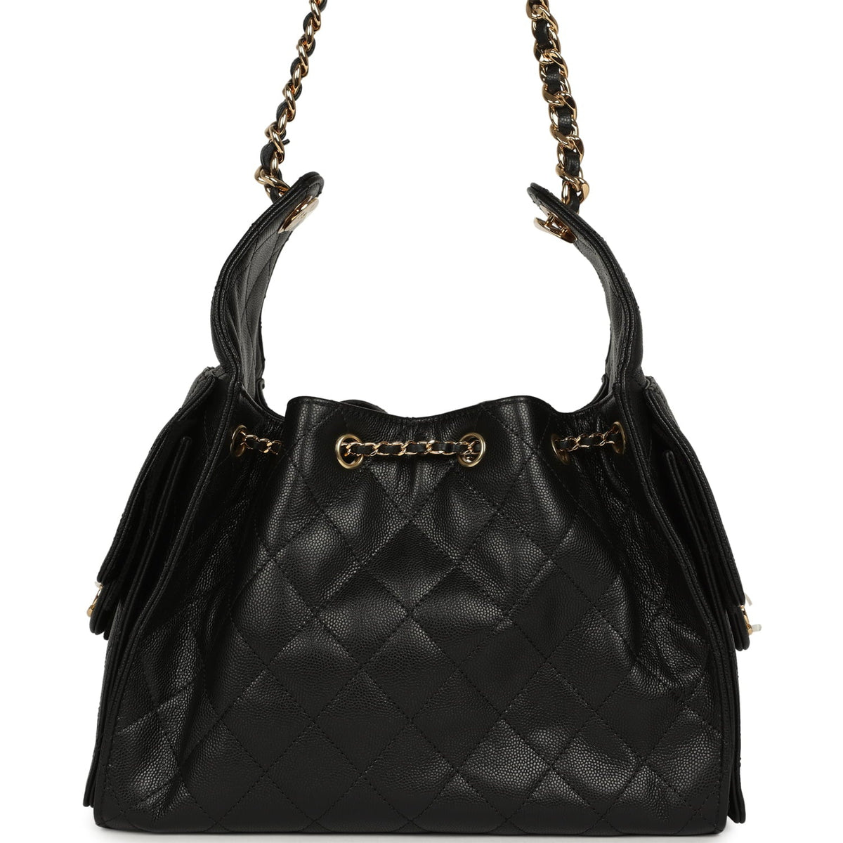 Chanel Small 25 Hobo Bag Black Caviar Gold Hardware