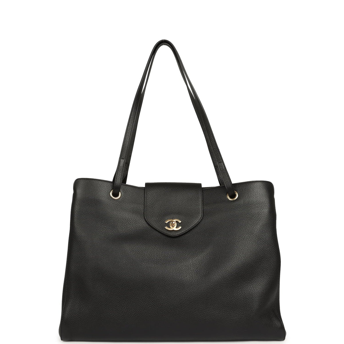 Chanel XXL "It Girl" Shopping Tote Black Grained Calfskin Gold Hardware