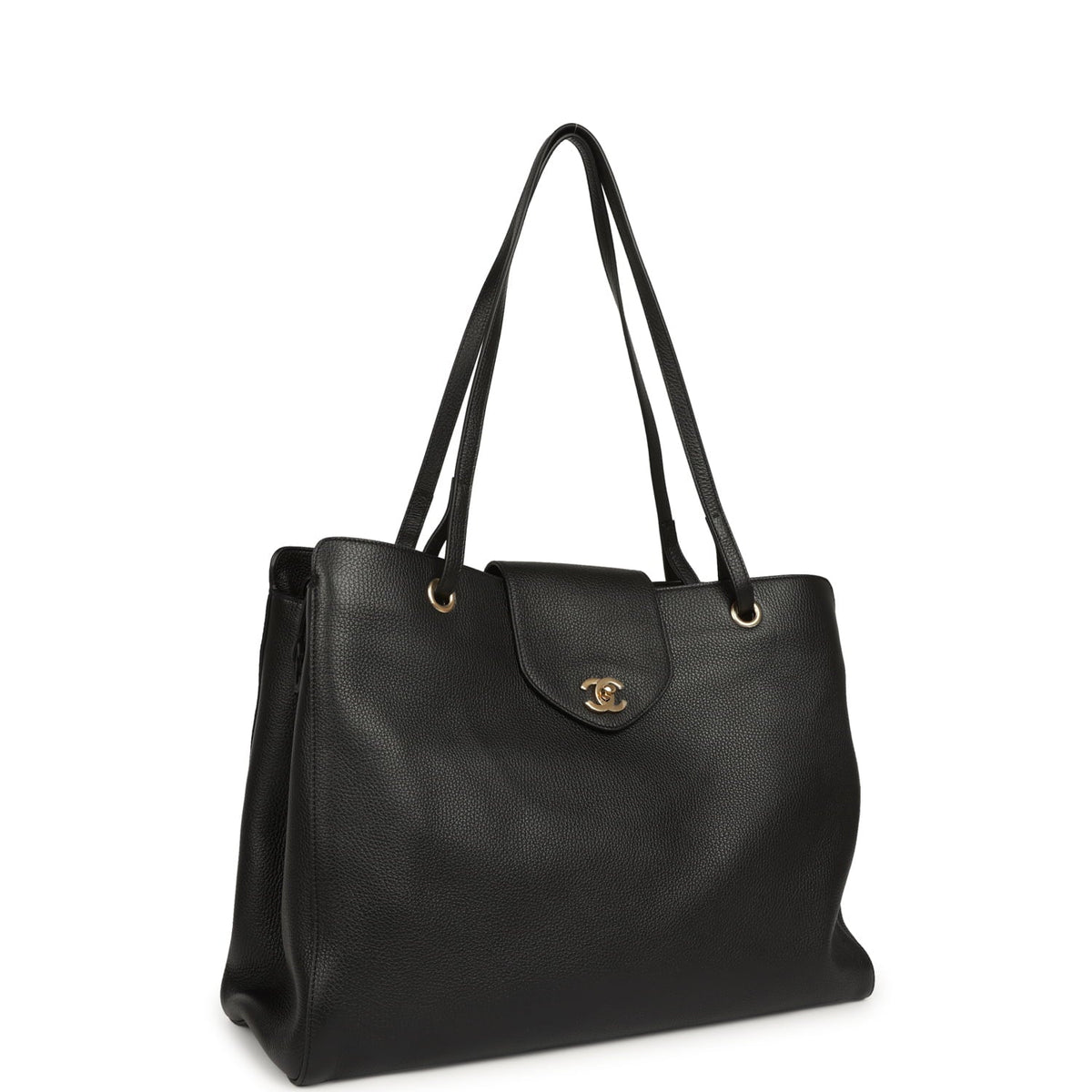 Chanel XXL "It Girl" Shopping Tote Black Grained Calfskin Gold Hardware