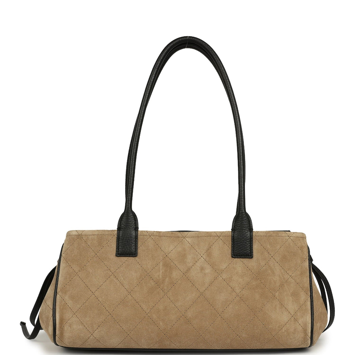 Chanel Small "Urban Essential" East West Shopping Tote Black Grained Calfskin and Beige Suede Gold Hardware