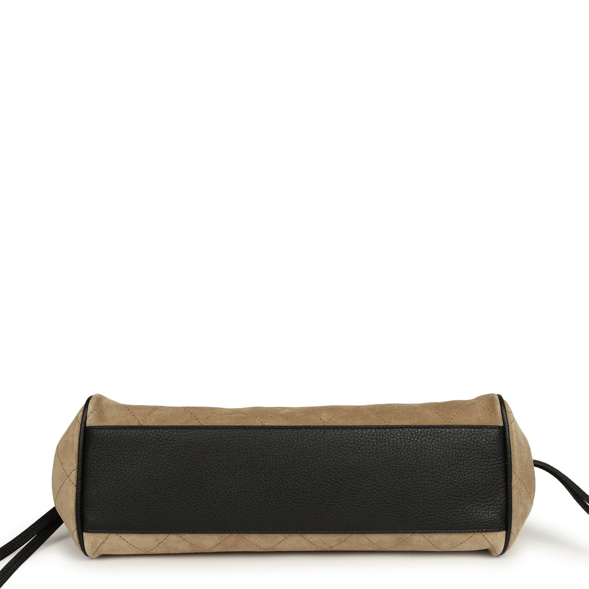 Chanel Small "Urban Essential" East West Shopping Tote Black Grained Calfskin and Beige Suede Gold Hardware