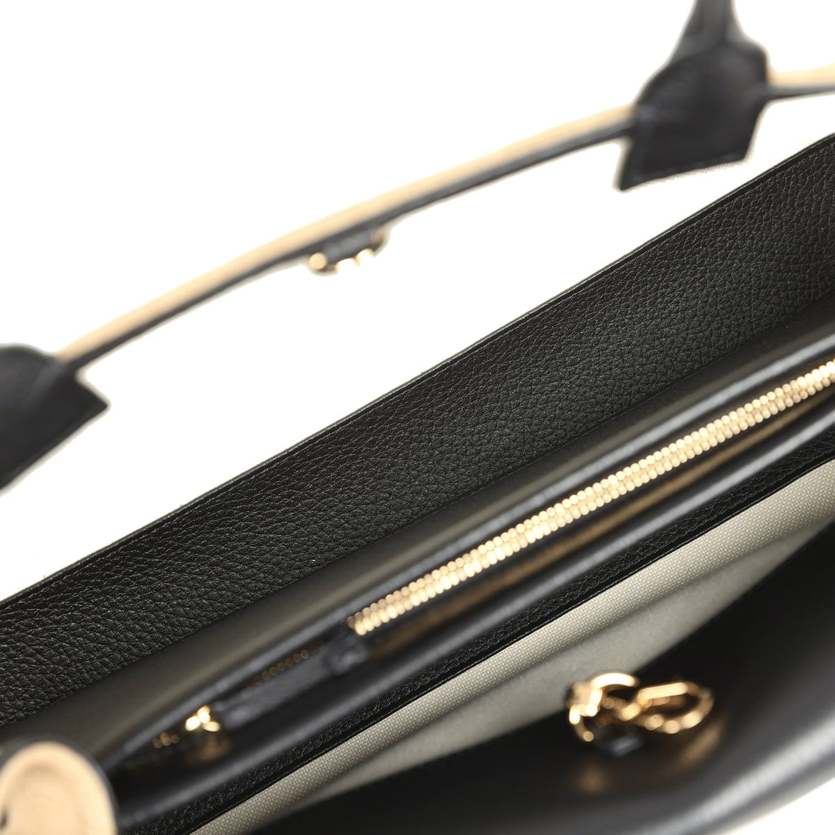 Chanel Small "Urban Essential" East West Shopping Tote Black Grained Calfskin and Beige Suede Gold Hardware