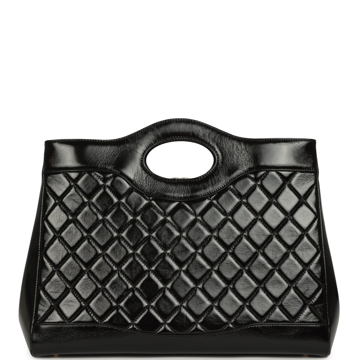 Chanel Large 31 Shopper Black Shiny Lambskin Light Gold Hardware