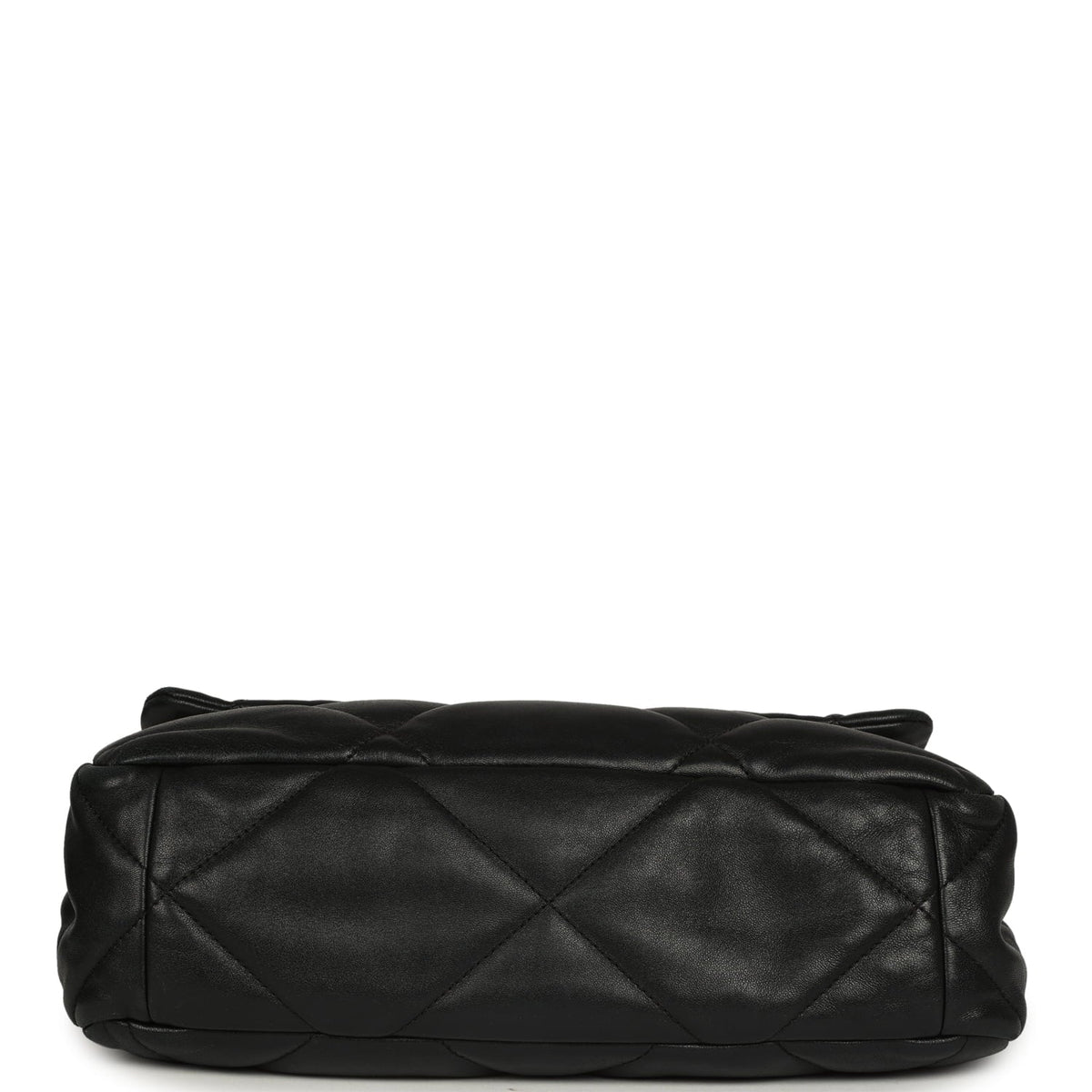 Pre-owned Chanel Large 19 Flap Bag Black Shiny Lambskin Mixed Metal Hardware