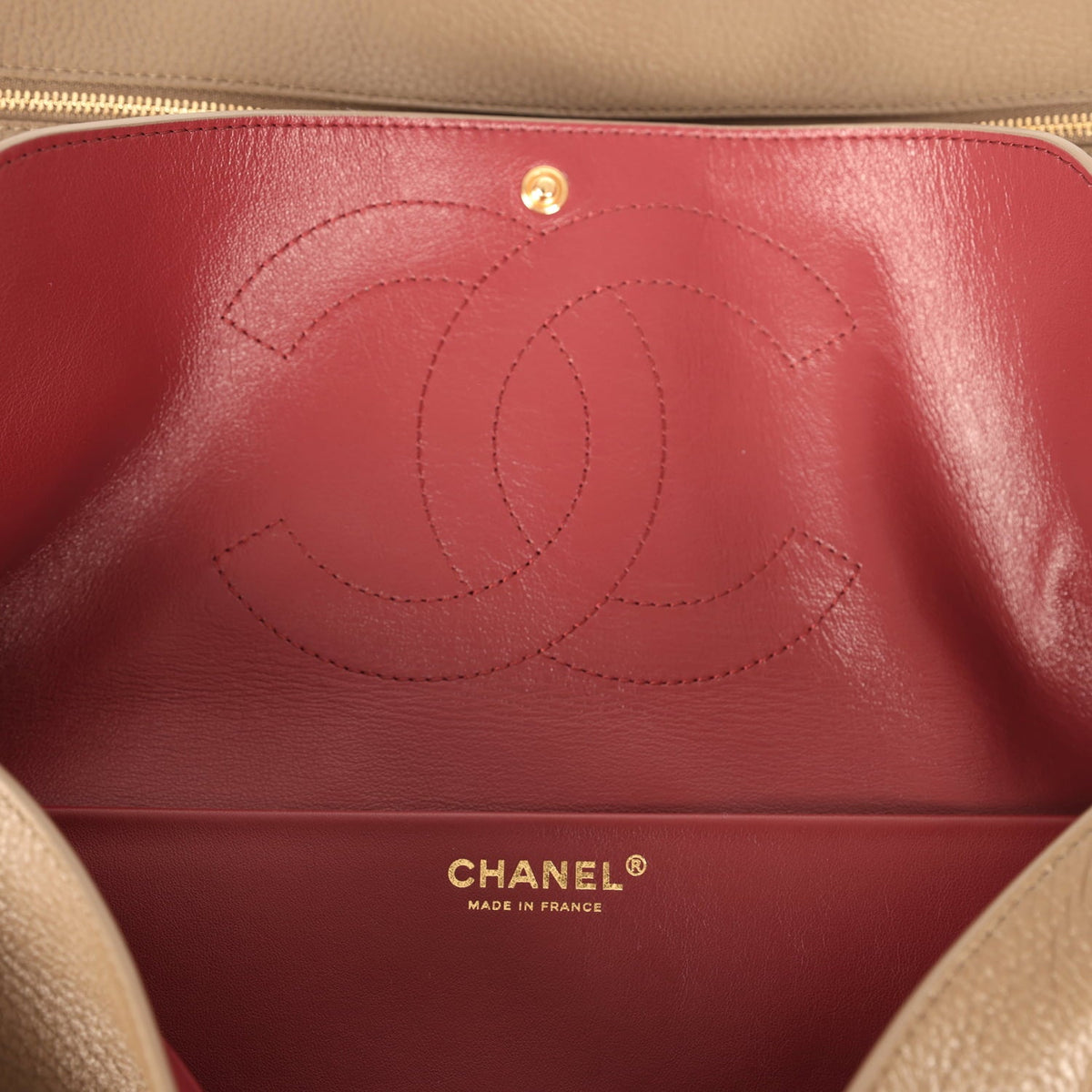 Chanel Maxi "Souplissimo" Small Flap Bag Brown Grained Calfskin Gold Hardware