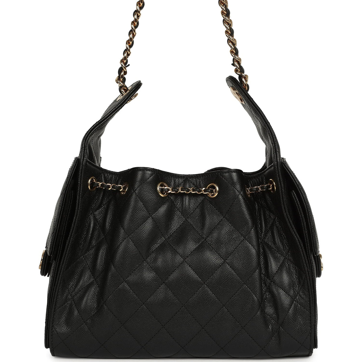Chanel Small 25 Hobo Bag Black Caviar Gold Hardware
