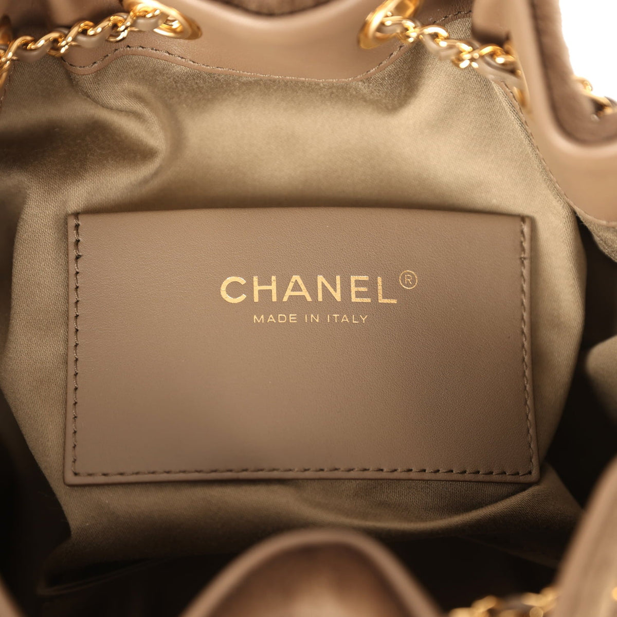 Chanel Mini 25 Hobo Bag Dark Khaki Pony Hair Gold Hardware