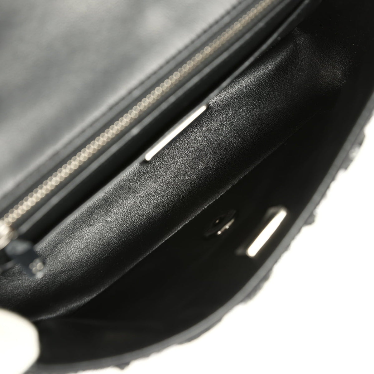 Pre-owned Chanel Mini Rectangular Flower Flap Bag Black, Navy, White Sequin Ruthenium Hardware