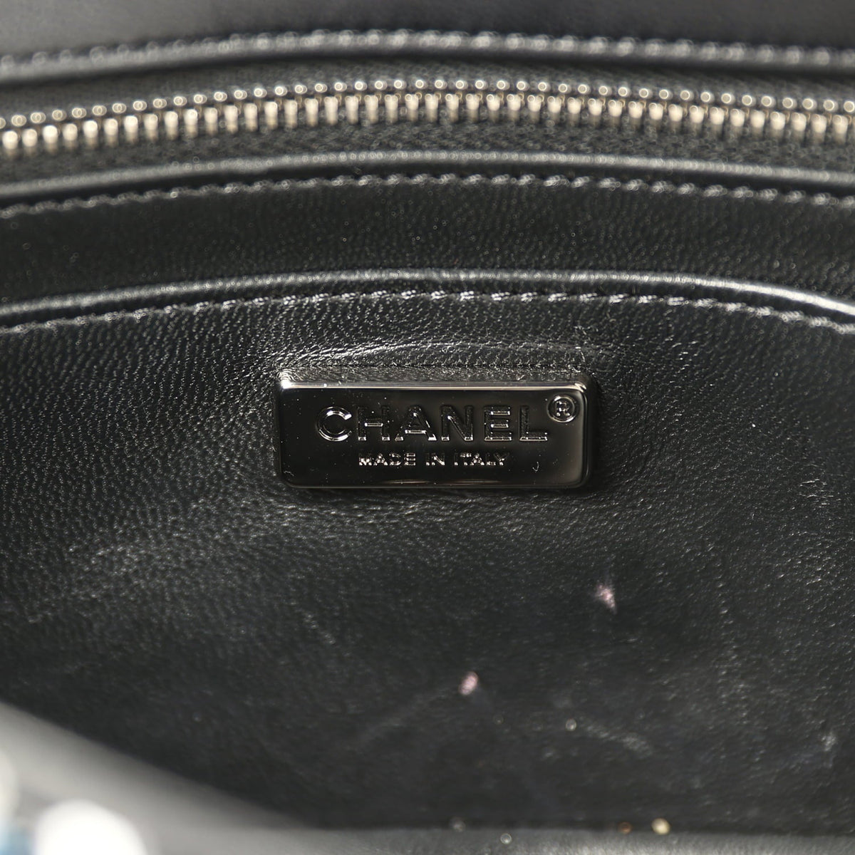 Pre-owned Chanel Mini Rectangular Flower Flap Bag Black, Navy, White Sequin Ruthenium Hardware
