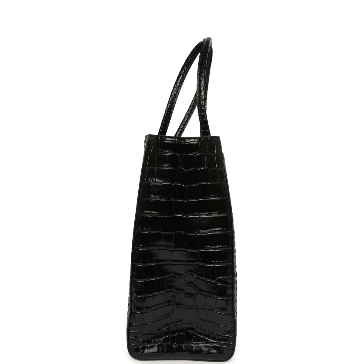 Chanel Large Cerf Shopping Bag Black Croc Embossed Calfskin Gold Hardware