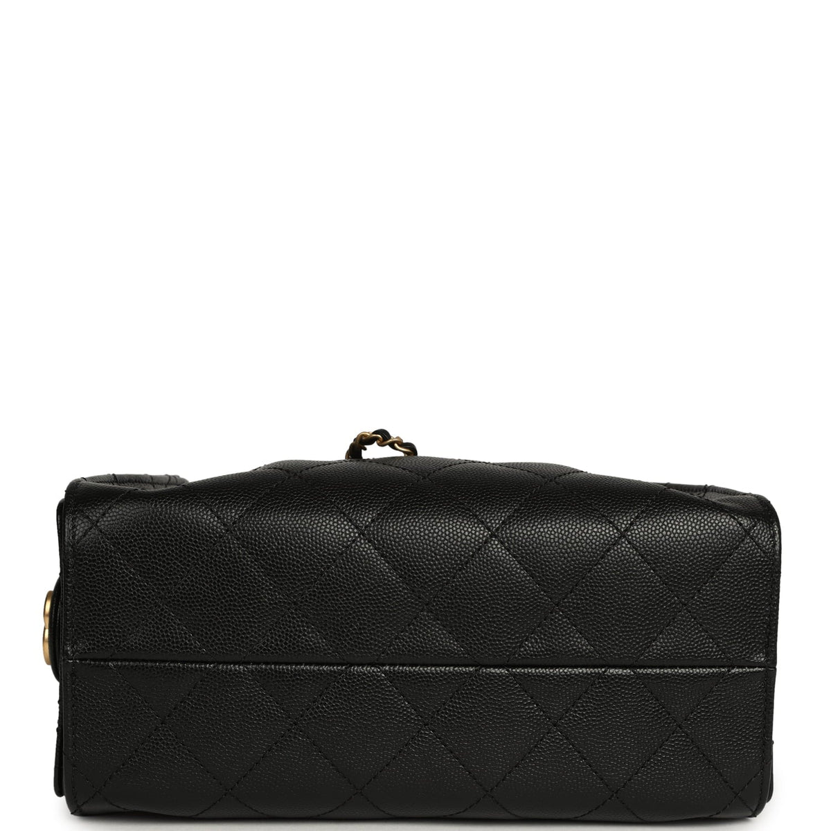 Pre-owned Chanel Mini 25 Hobo Bag Black Caviar Antique Gold Hardware