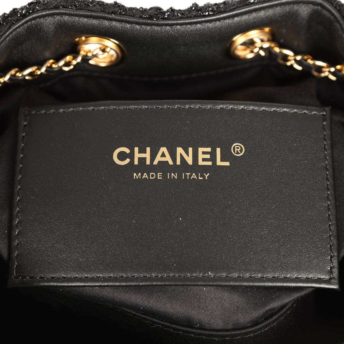 Chanel Mini 25 Hobo Bag Black Tweed Bouclé Gold Hardware
