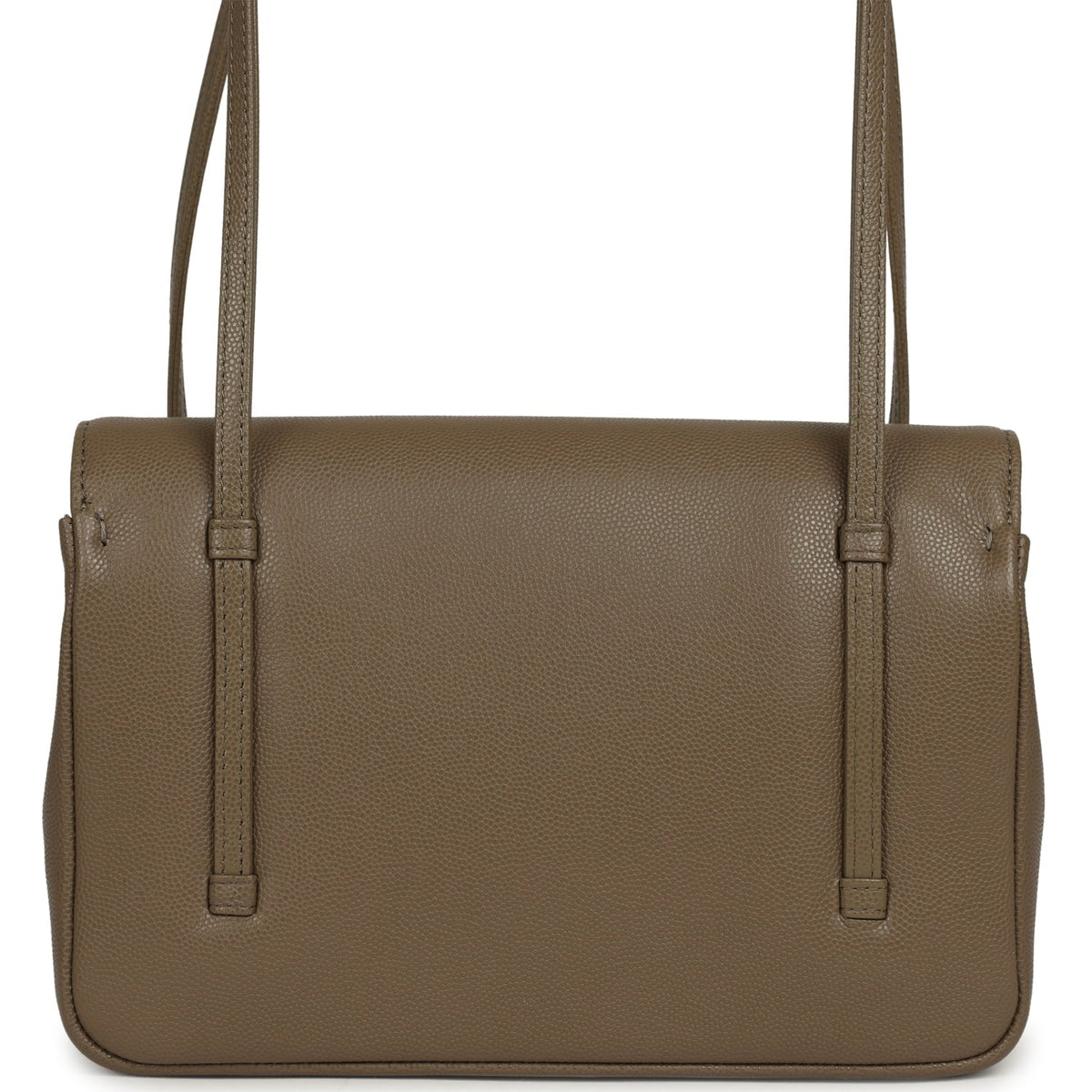 Chanel Small Preppy Coco Flap Bag Dark Khaki Shiny Caviar Brushed Gold Hardware