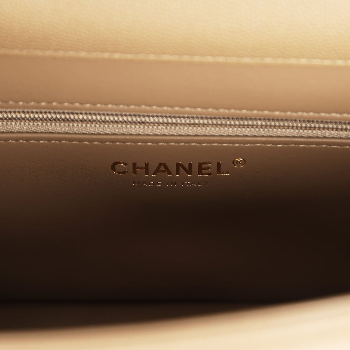 Chanel Small Preppy Coco Flap Bag Dark Khaki Shiny Caviar Brushed Gold Hardware