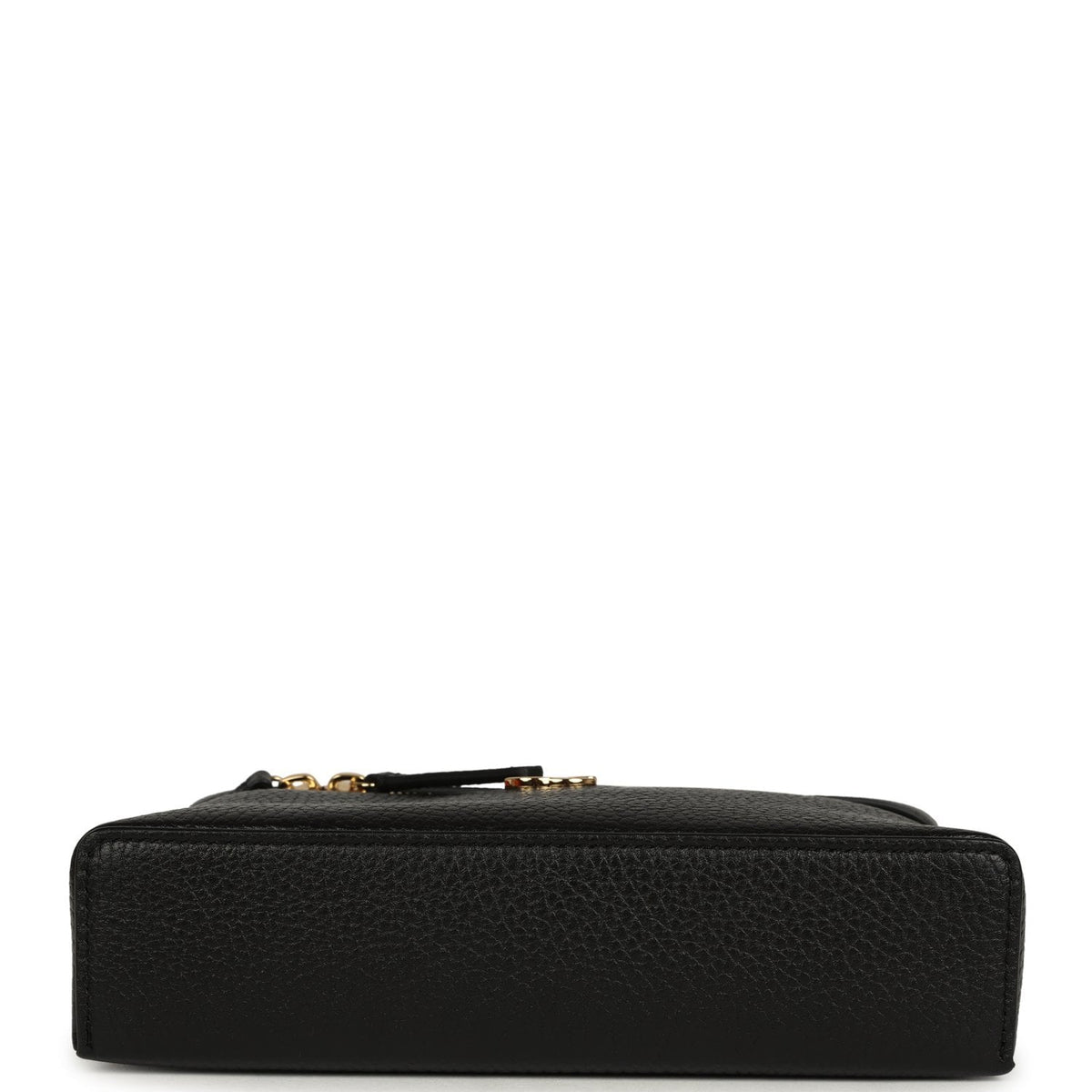 Chanel "Supple" Top Handle Long Vanity Case with Chain Black Grained Calfskin Gold Hardware