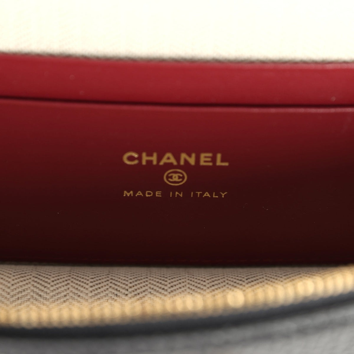 Chanel "Supple" Top Handle Long Vanity Case with Chain Black Grained Calfskin Gold Hardware