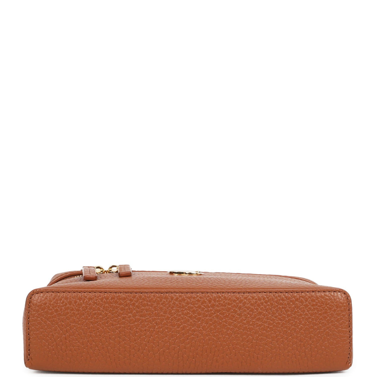 Chanel "Supple" Top Handle Long Vanity Case with Chain Camel Grained Calfskin Gold Hardware