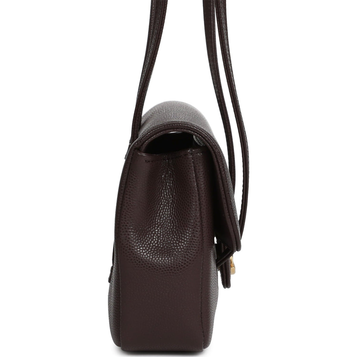 Chanel Mini Preppy Coco Clutch with Straps Dark Brown Shiny Caviar Brushed Gold Hardware